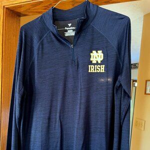 Notre Dame Fighting Irish Long Sleeve 1/4 ZIP Shirt - Navy (XL)